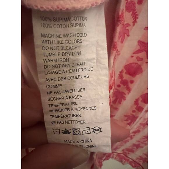 Pink Palm Puff Pajama Top Blush Bay XL Short Sleeve Button Down Embroidery Sleep - Picture 5 of 9